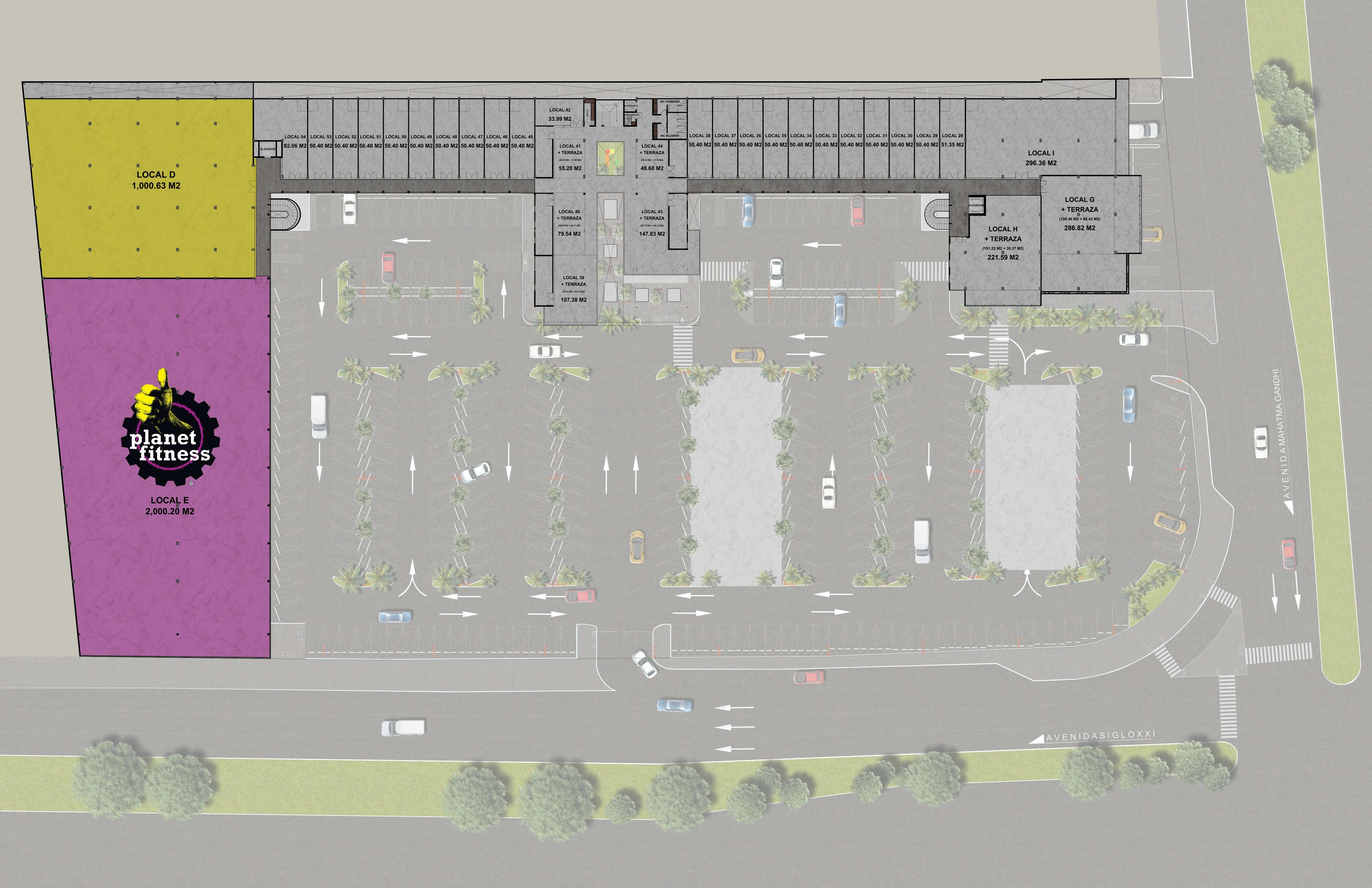 Plano arquitectónico Segundo Piso - Gandhi Living Plaza (32 locales)