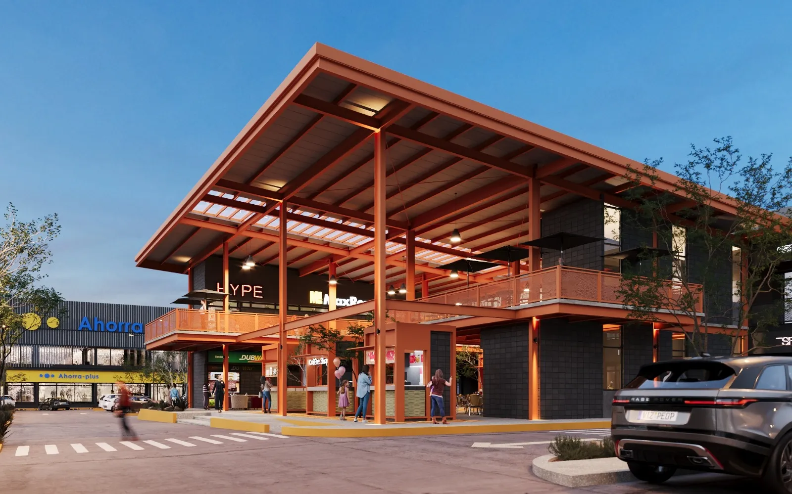 Render actual de los espacios comerciales Gandhi