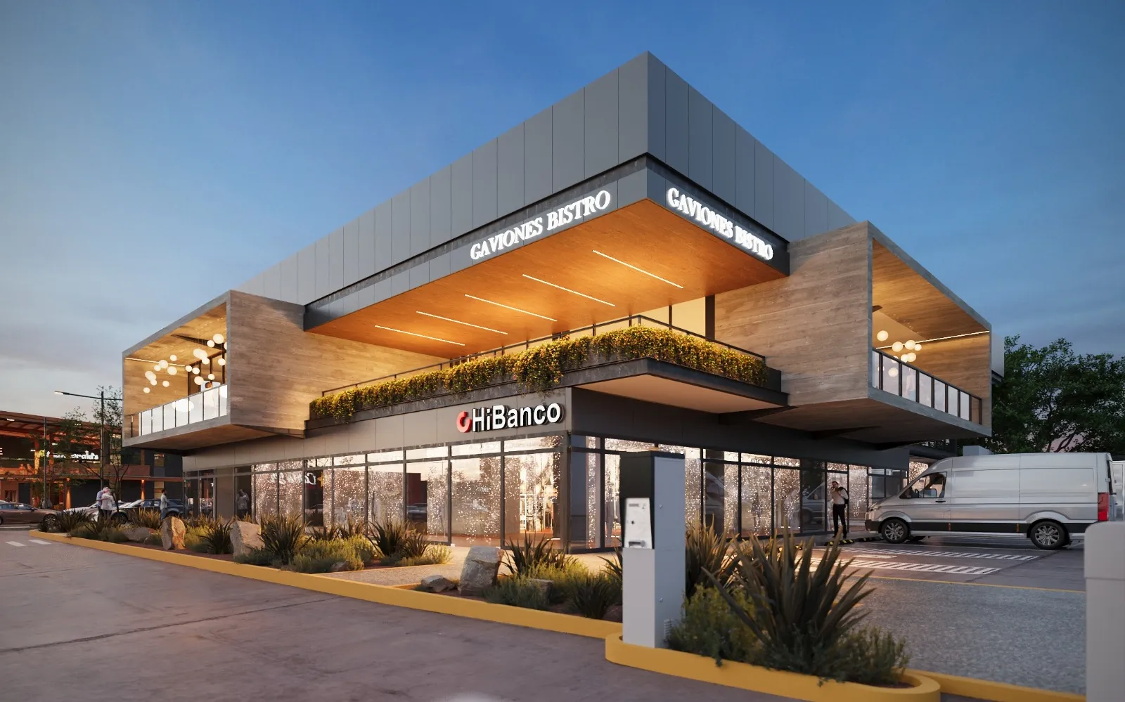 Render arquitectónico de Gandhi Living Plaza